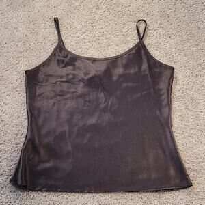 Vintage Y2K Brown Satin Camisole Slip Tank Fairy Grunge Whimsigoth Petite Small
